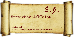 Streicher Jácint névjegykártya
